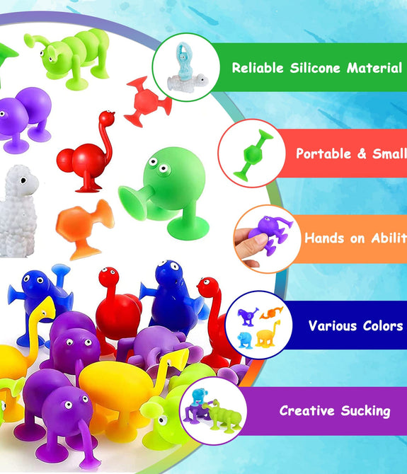 40 Pcs Suction Toys Multicolors and Shapes